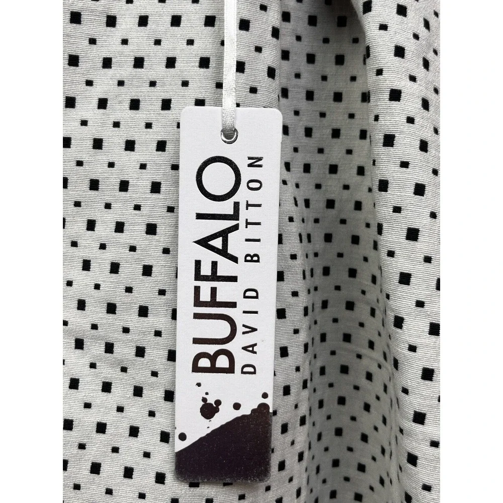 Buffalo Skirt Womens Medium White Black Cutty Geometric Mini Zip Back Skater